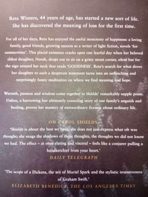 Unless, Carol Shields