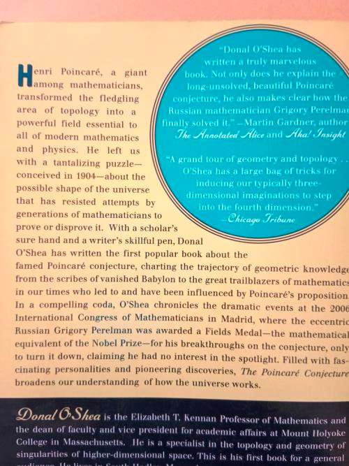 The Poincaré Conjecture, Donal O`Shea