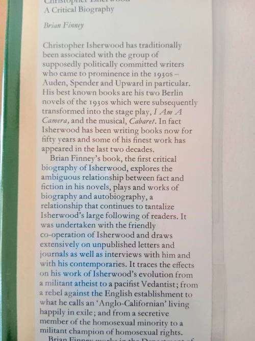 Christopher Isherwood - A Critical Biography, Brian Finney