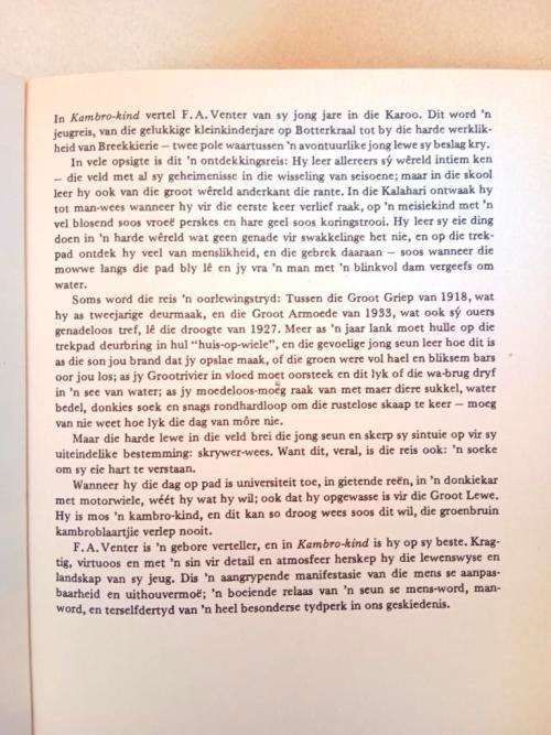 Kambro-kind, F.A. Venter