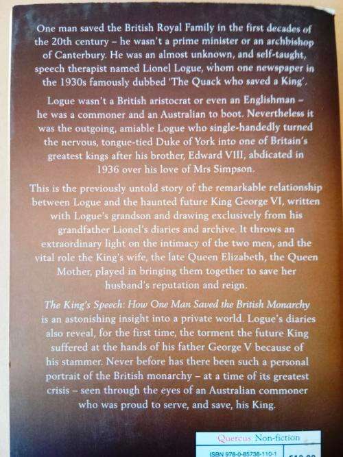 The King`s Speech, Mark Logue and Peter Conradi