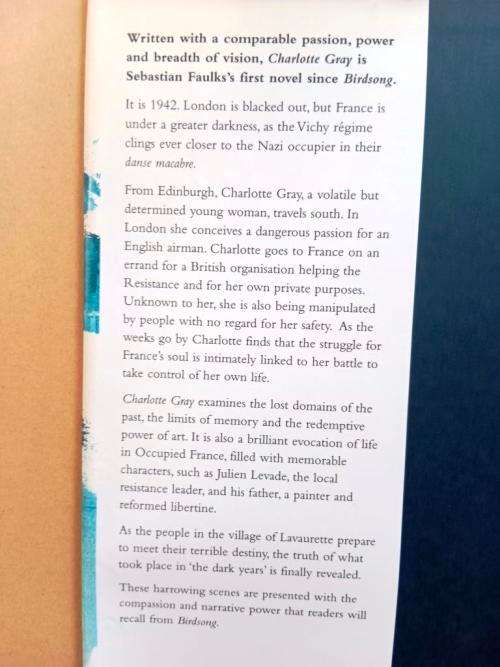 Charlotte Gray, Sebastian Faulks