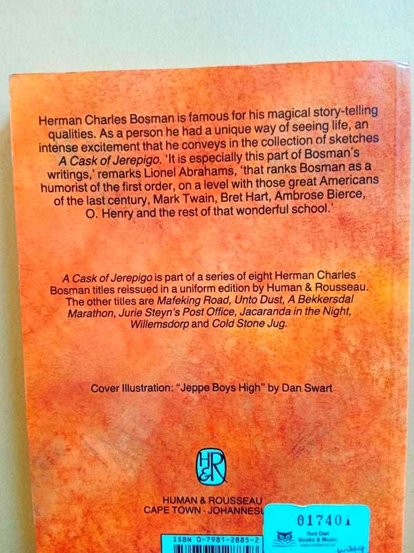 A Cask of Jerepigo, Herman Charles Bosman