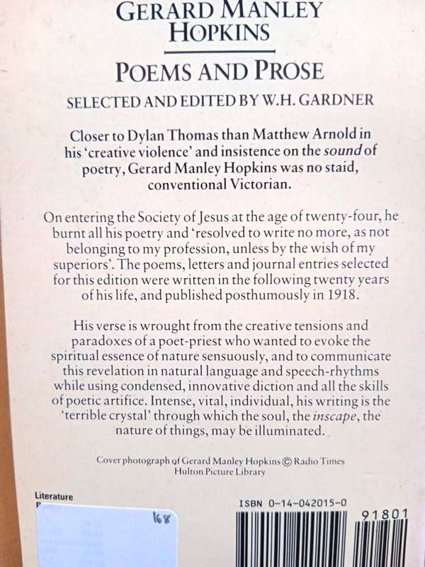 Poems and Prose, Gerard Manley Hopkins