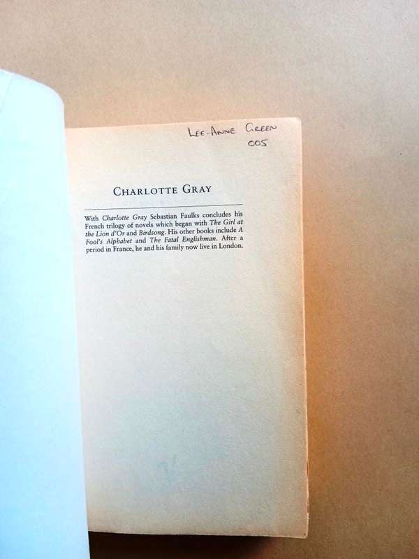 Charlotte Gray, Sebastian Faulks