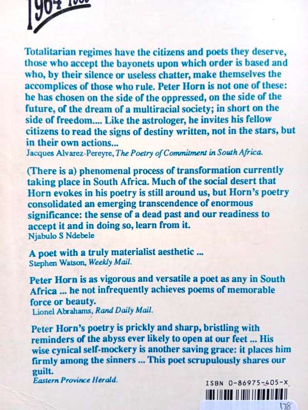 Poems, 1964 - 1989, Peter Horn