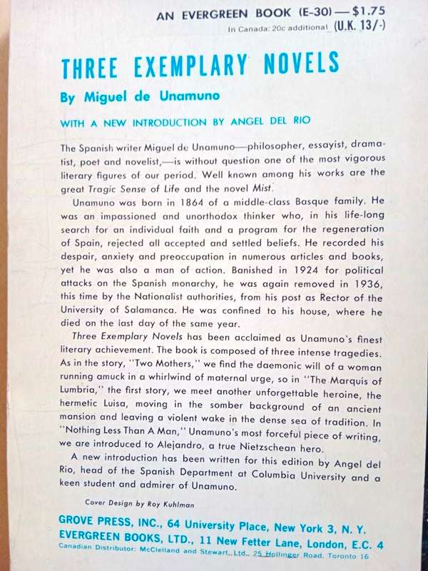 Three Exemplary Novels, Miguel de Unamuno