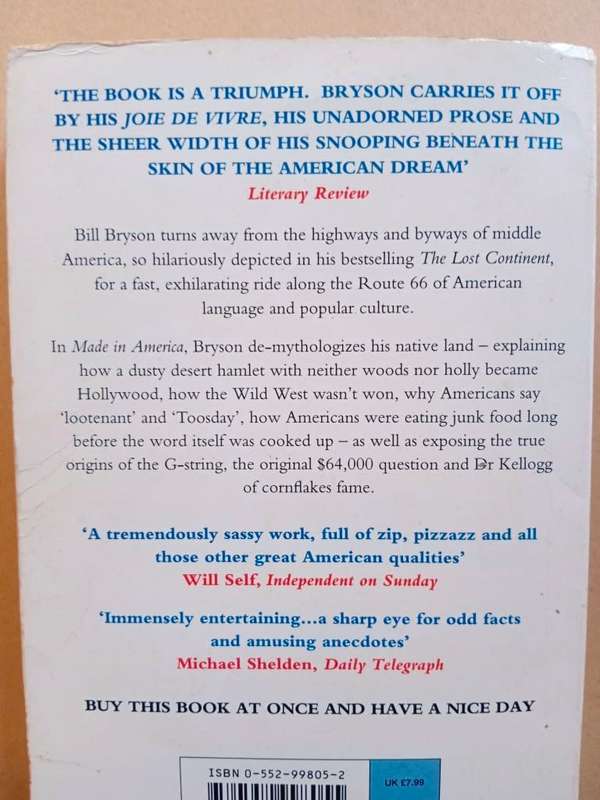 Made in America, Bill Bryson