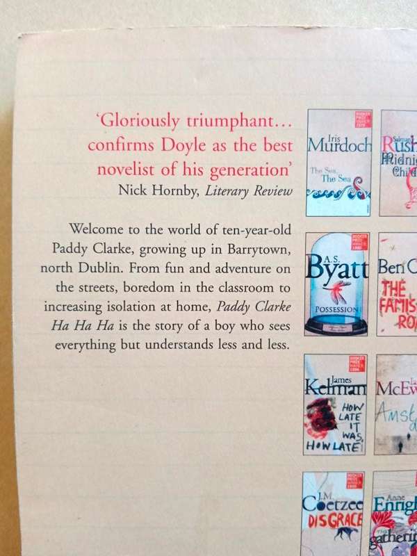 Paddy Clarke Ha Ha Ha, Roddy Doyle