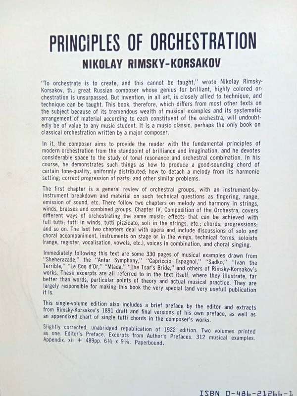 Principles of Orchestration, Nikolay Rimsky-Korsakov