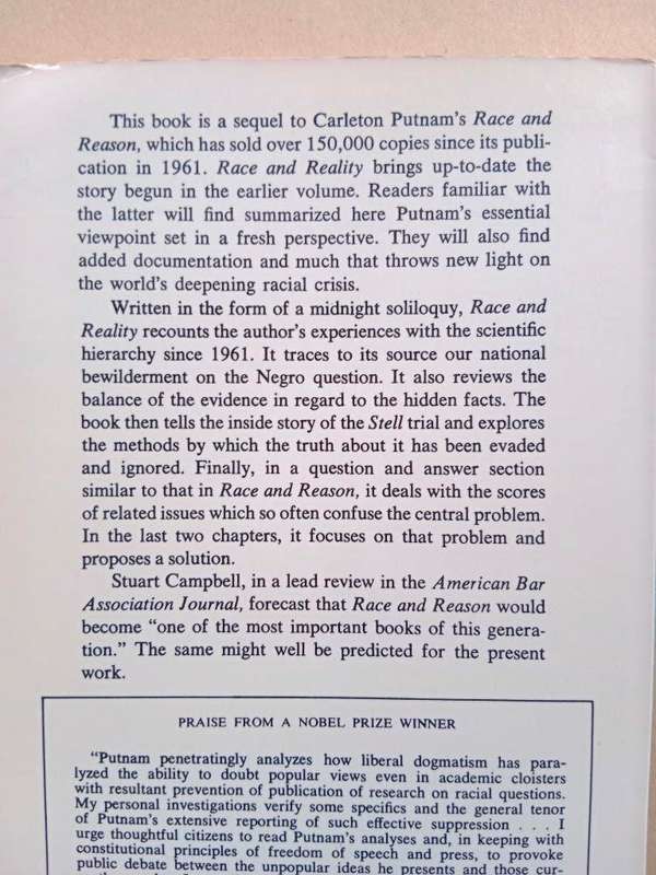 Race and Reality, A Search for Solutions, Carleton Putnam