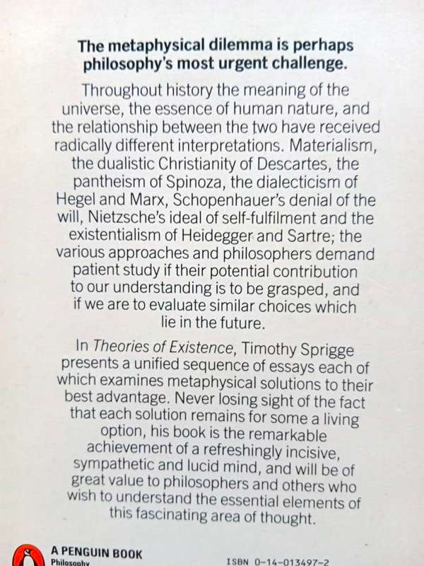 Theories of Existence, T.L.S. Sprigge