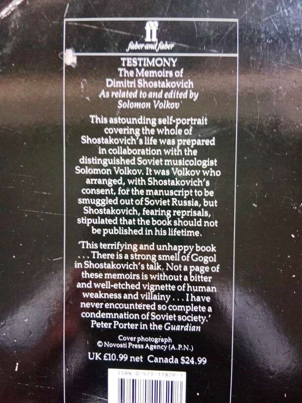 Testimony - The Memoirs of Dimitri Shostakovich