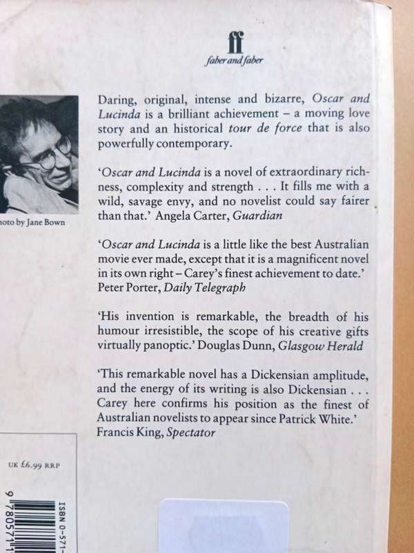 Oscar and Lucinda, Peter Carey
