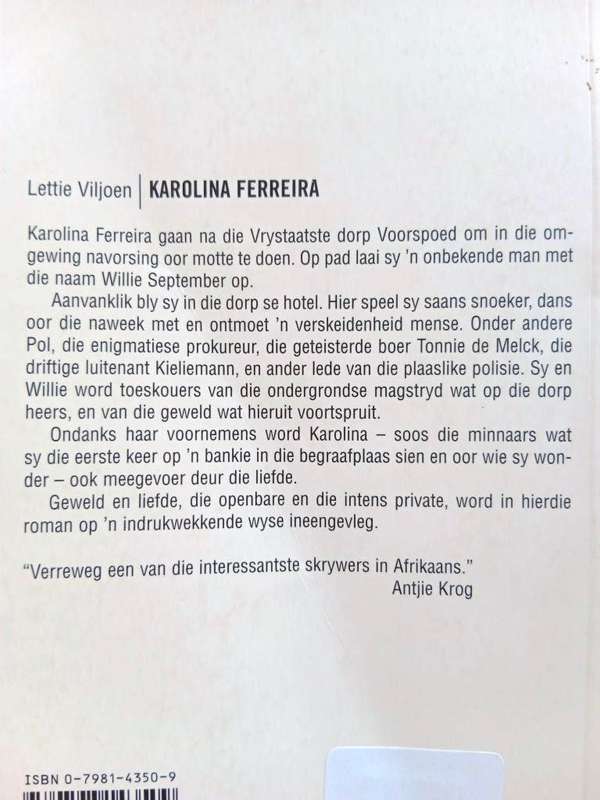 Karolina Ferreira, Lettie Viljoen