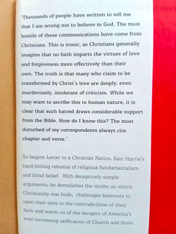 Letter to a Christian Nation, Sam Harris