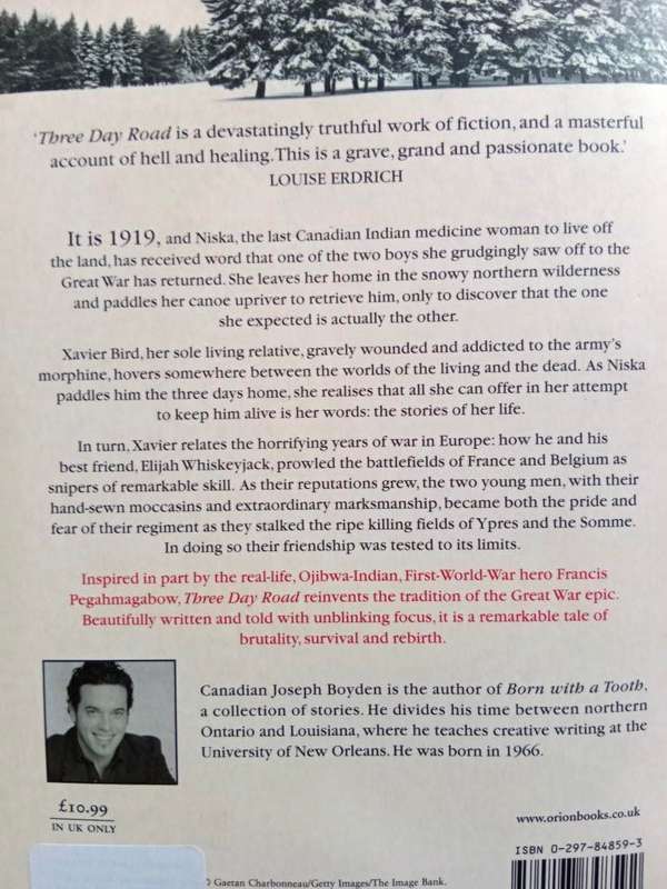 Three Day Road, Joseph Boyden