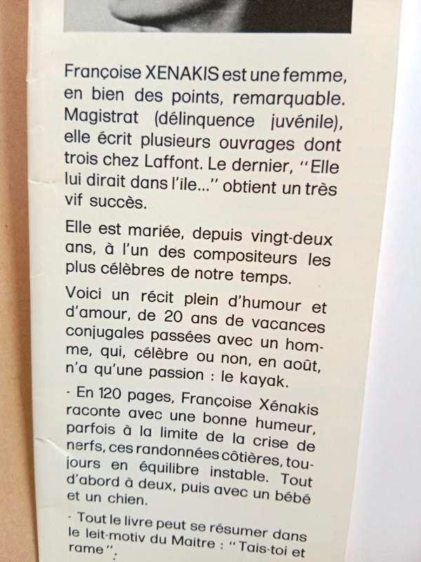 Moi j`aime pas la mer, Françoise Xenakis