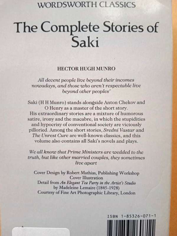 The Complete Stories of Saki, Hector Hugh Munro