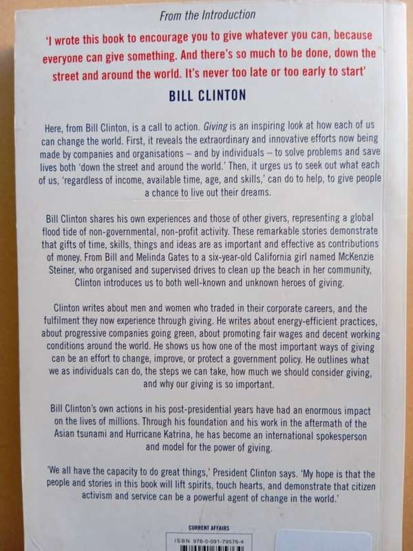 Giving - How Each of Us Can Change the World, Bill Clinton