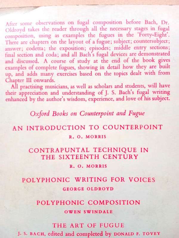 The Technique and Spirit of Fugue, George Oldroyd