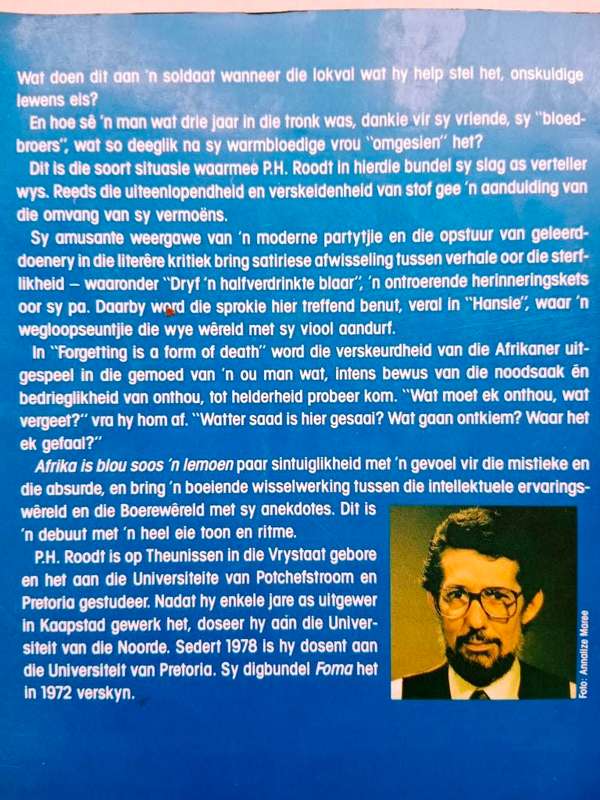 Afrika is blou soos 'n lemoen, P.H. Roodt