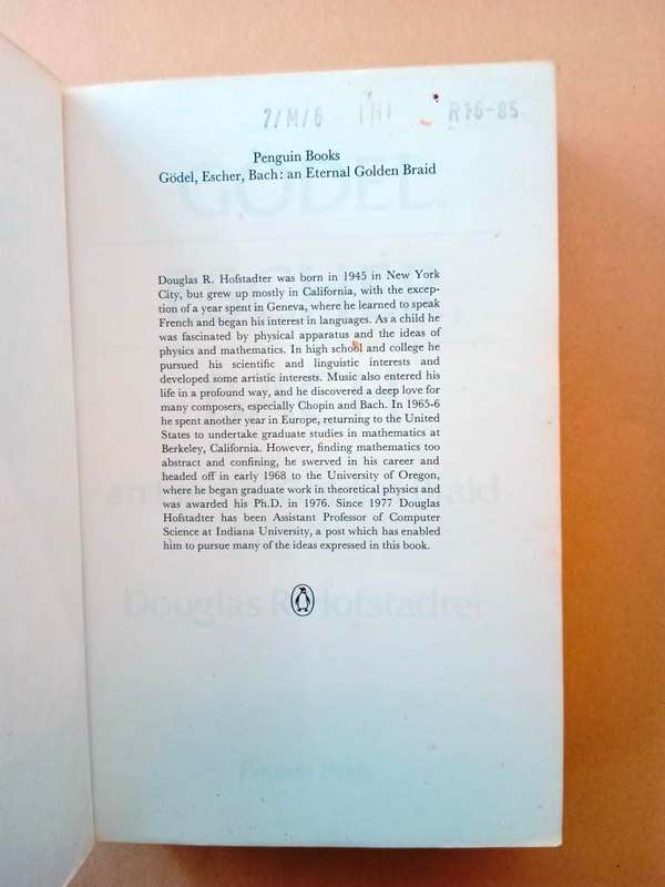 Gödel, Escher, Bach: An Eternal Golden Braid, Douglas R. Hofstadter
