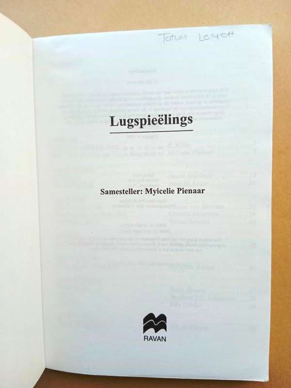 Lugspieëlings, saamgestel deur Myicelie Pienaar