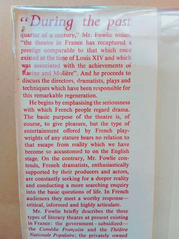 Dionysus in Paris - A Guide to Contemporary French Theatre, Wallace Fowlie