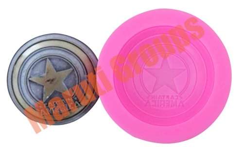 Avengers , Captain America silicone mould, for chocolate or fondant, size of mould 6.5cm