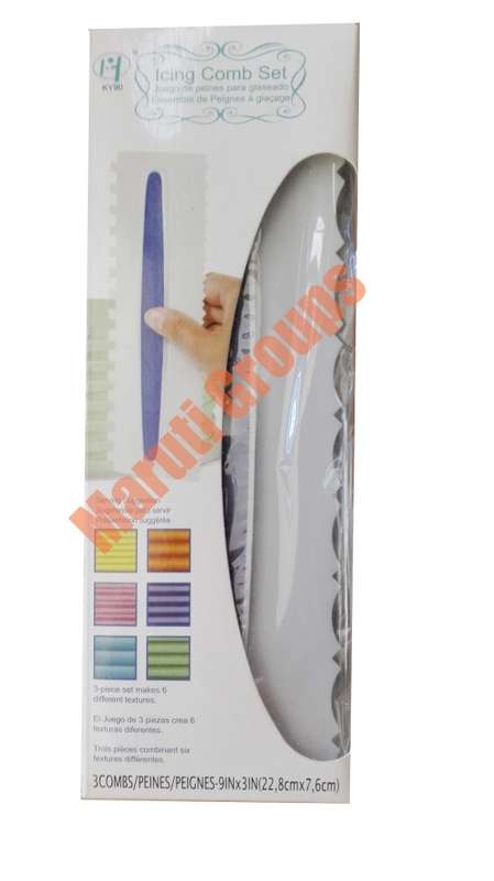 Icing comb set, 3pc makes 6 different textures