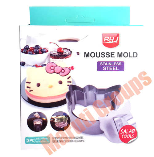 3pc Hello kitty Stainless Steel Mousse Cake Ring Mold (cookie cutter) 8cm,10cm