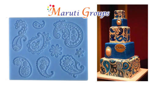 Paisley / Indian cake pattern silicone mould
