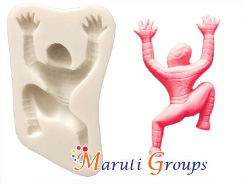 Spider-man climbing on wall Silicone mould -7.6x4.7cm