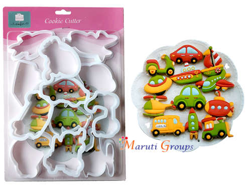 12pc Transport - car rocket boat vehicles cookie cutter -  starfish,fish cookie Cutter Set