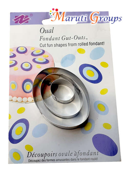 3pc Oval Cookie Cutter Stainless Steel