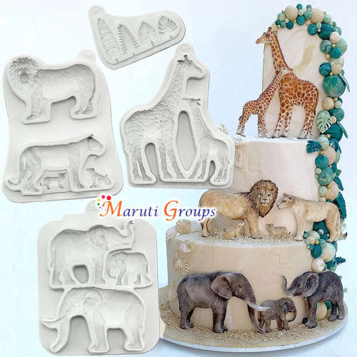 Safari Animals Moulds - Mini Jungle Leaves silicone mould