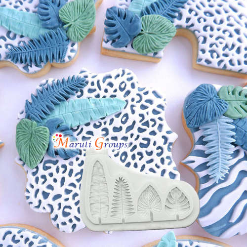 Safari Animals Moulds - Mini Jungle Leaves silicone mould
