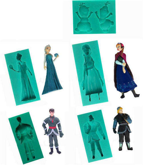 Frozen Silicone fondant mould Set (Anna , Elsa ,Hans ,Kristoff, Olaf) - Frozen party
