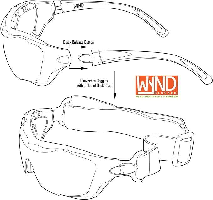 WYND Blocker Polarized Large Motorcycle Riding Sunglasses Sports Wrap Glasses