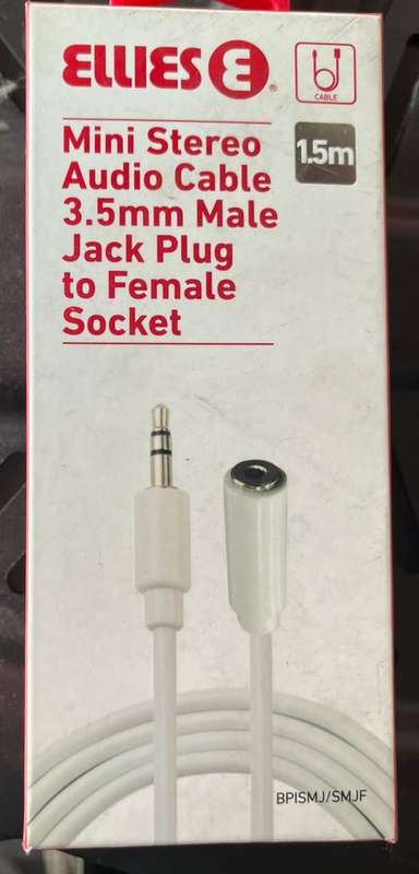Audio Cable Male Jack to Female socket