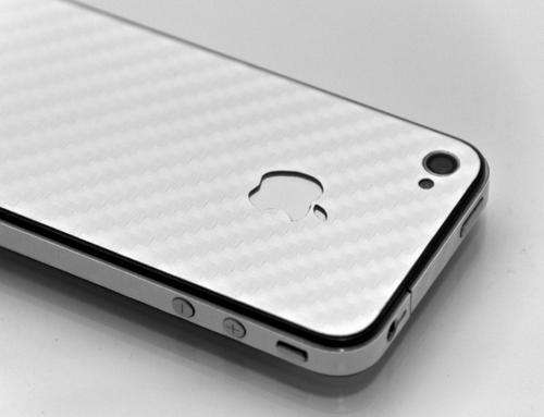 White iPhone 4/4S Carbon fibre Slickwrap