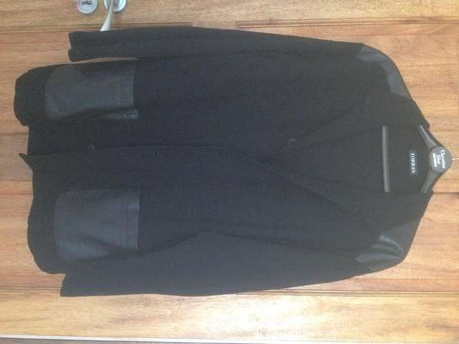 Torras Large elegant leather & cotton jacket