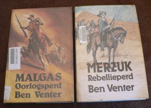 Malgas, oorlogsperd en Merzuk, rebellieperd deur Ben Venter