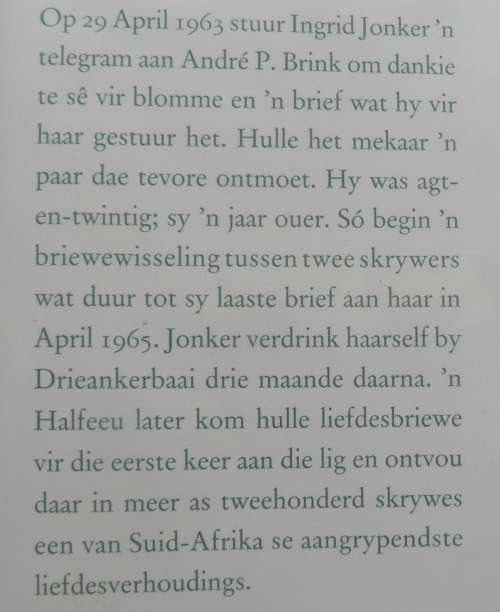 Vlam in die sneeu deur Francis galloway (red.) Die liefdesbriewe van Andre P. Brink & Ingrid Jonker