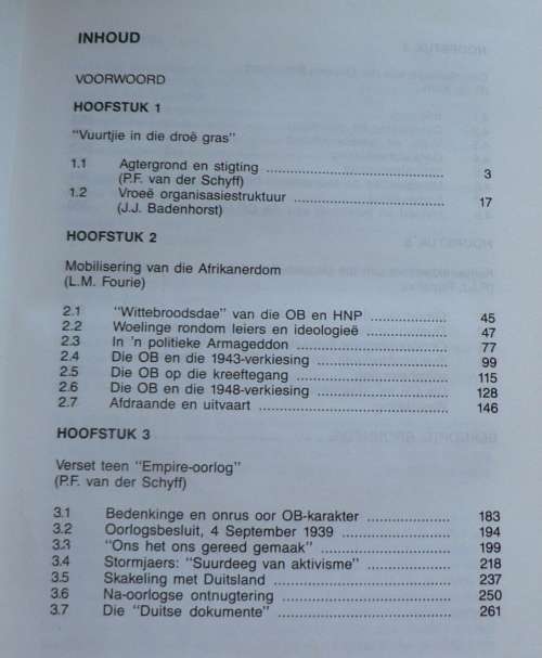 Die Ossewabrandwag: Vuurtjie in die droe gras deur P.F. vd Schyff(baie skaars)