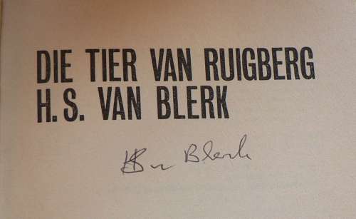Die tier van Ruigberg deur H.S. van Blerk(geteken deur skrywer)