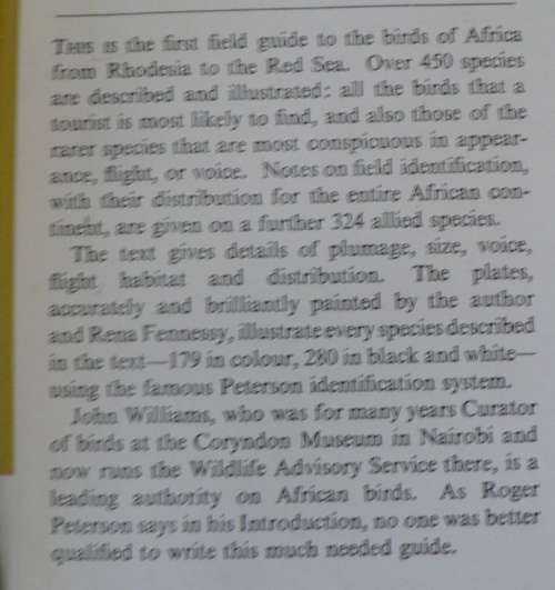 A field guide to the birds of East and Central Africa by J.G. Williams