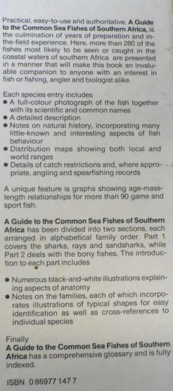 A guide to the common sea fishes fishes of Southern Africa by Rudy vd Elst