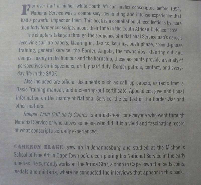 Troepie, from call-up to camps by Cameron Blake(national service/bush war)